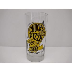 Vintage Chuck's Pizza Glass Yellow‎ Ducks